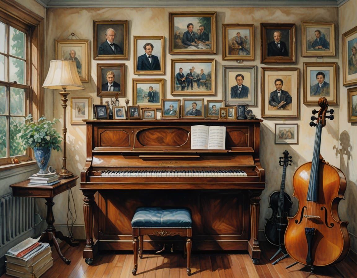 Instrument Portraits in a Musician's Study