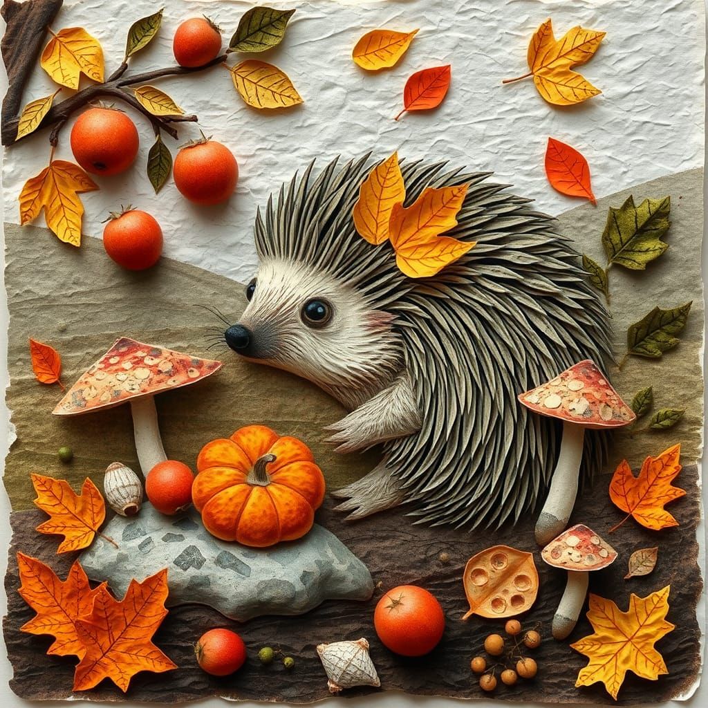 Autumn paper collage