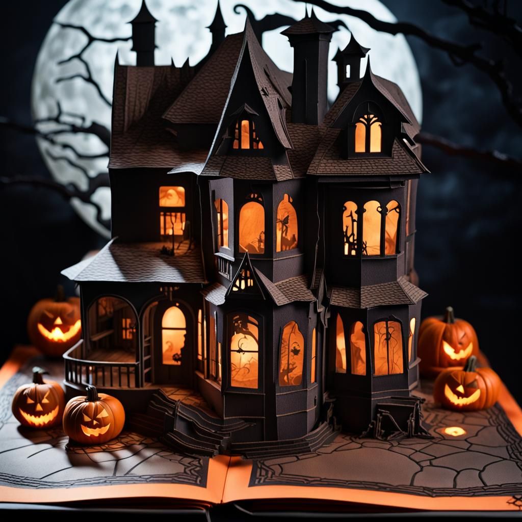 Halloween Victorian House Pop-Up Book Scene