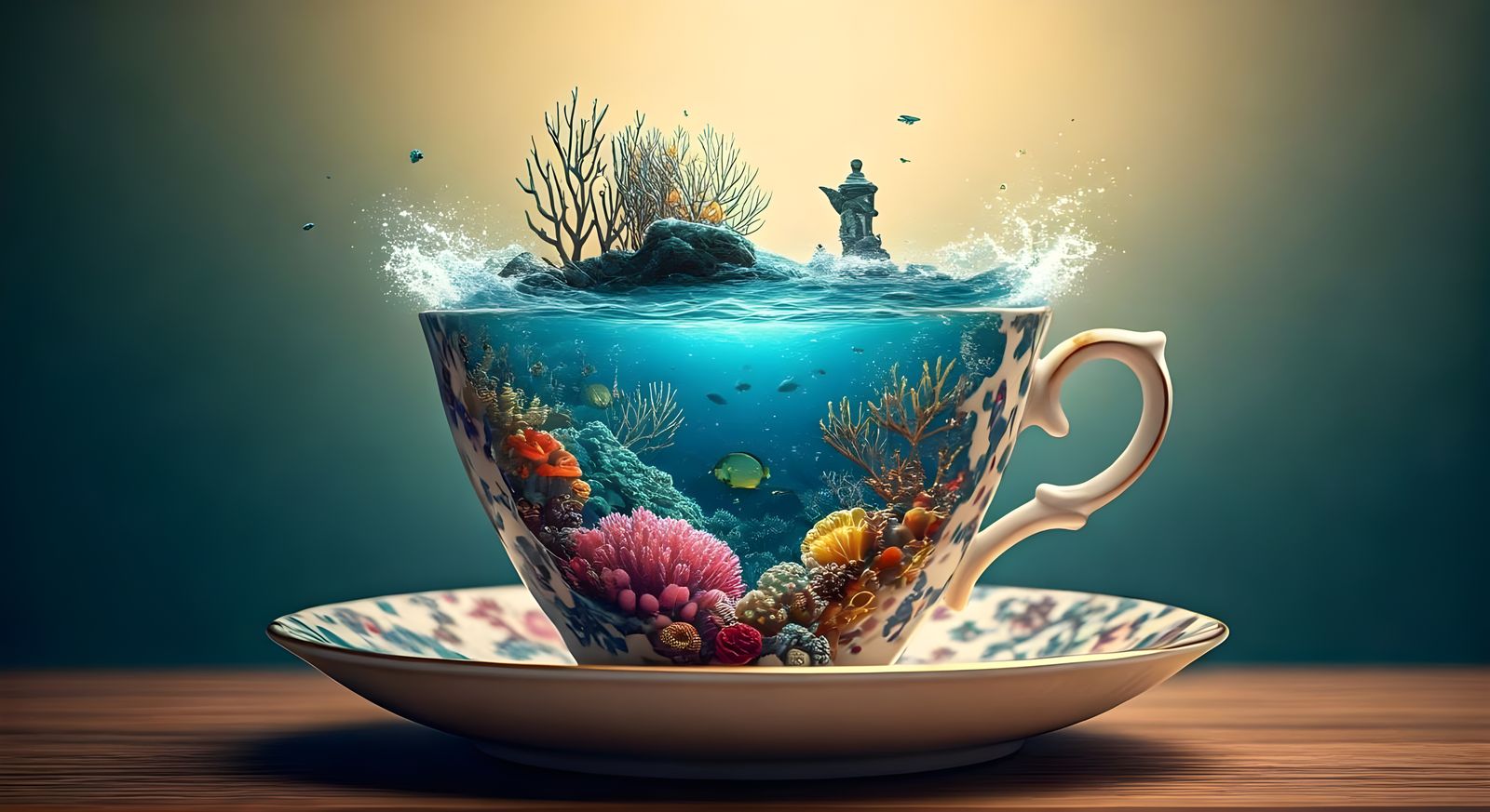 An ocean within a teacup.  by @Bronco