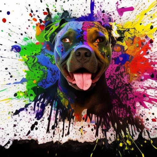 Colorful best sale pitbull art