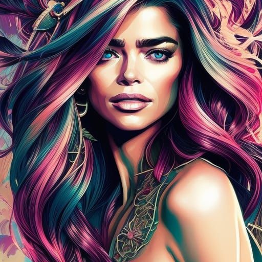 Denise Richards fully ornate centered| key visual| intricate| highly ...