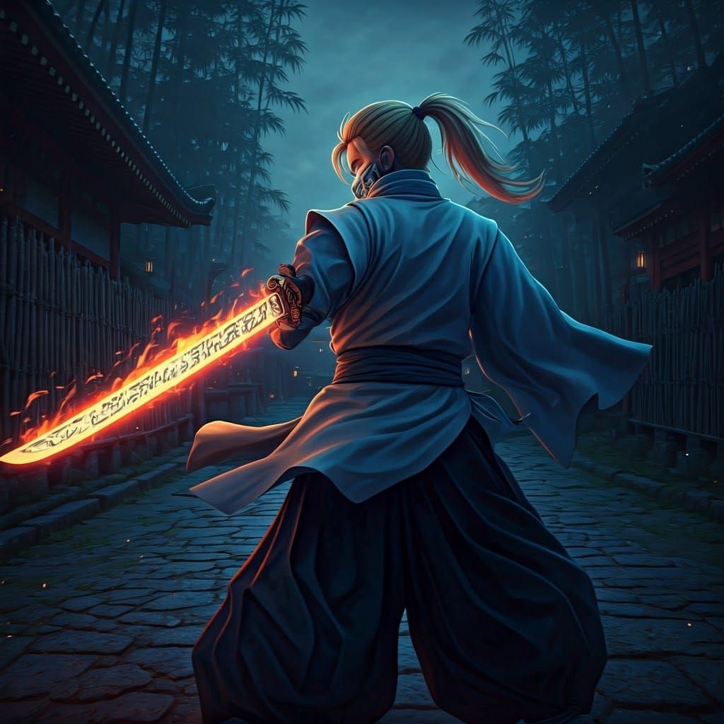 A rear view portrat, a hyper-realistic, 3d anime art that sh...