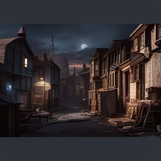 Victorian Era Slums: Detailed Matte Painting