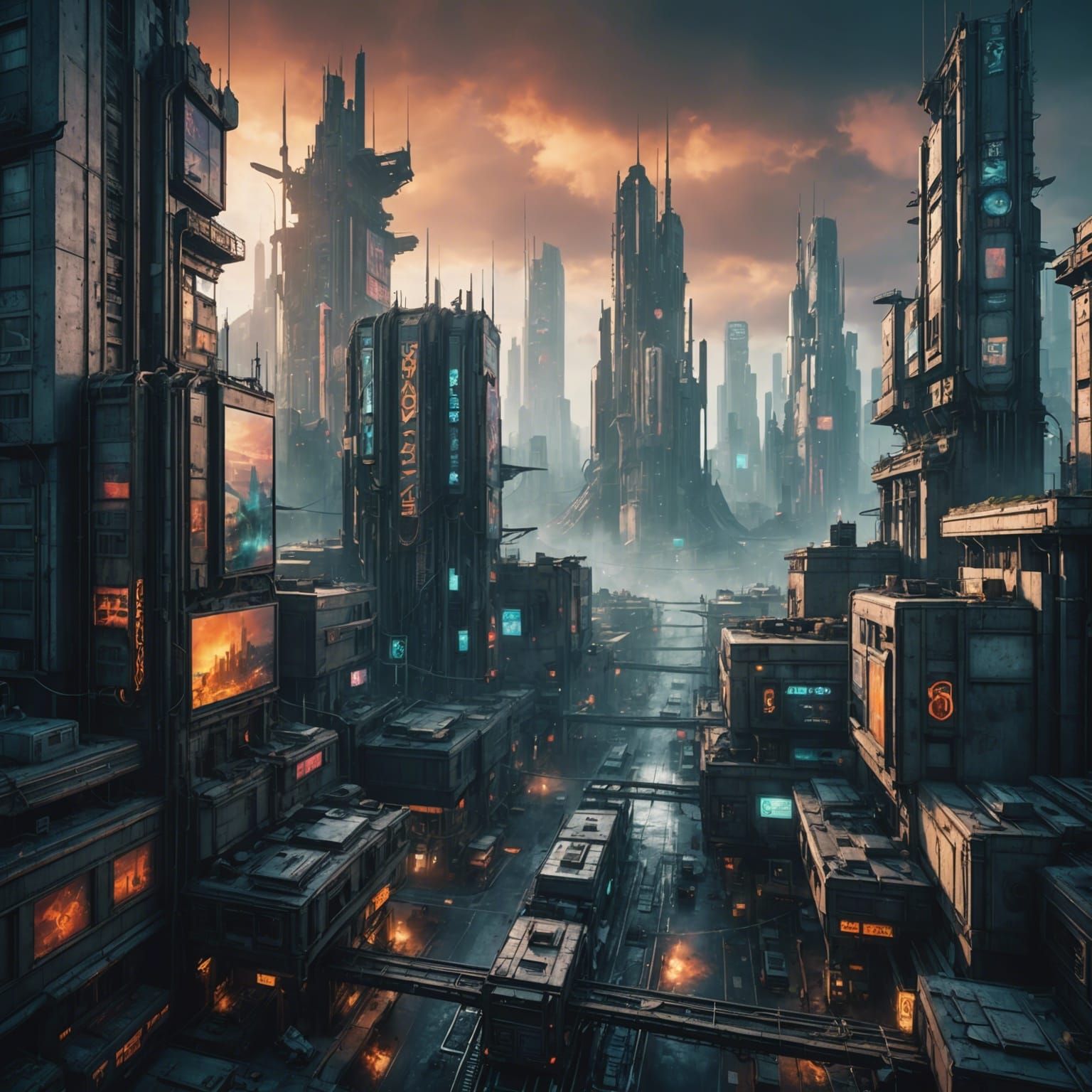 Smogy cyberpunk city
