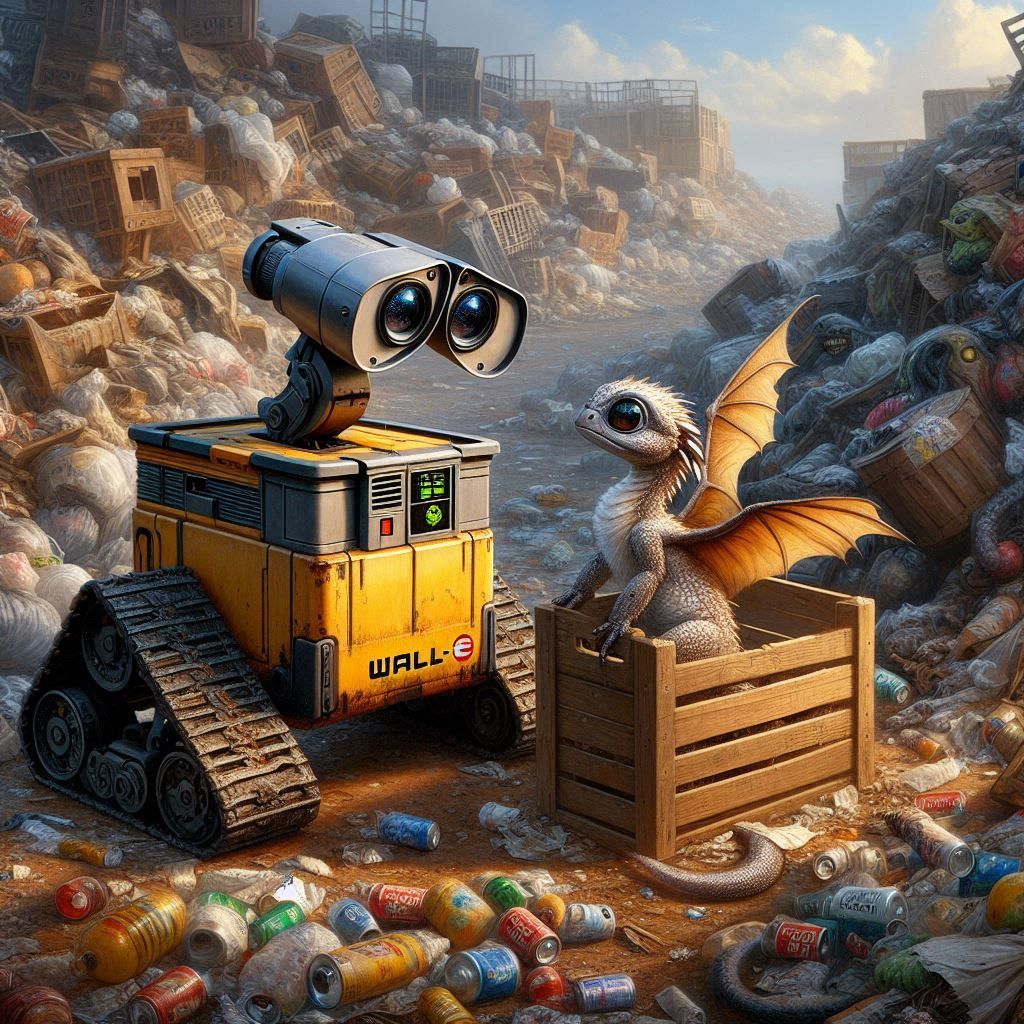 Wall-e finds baby dragon