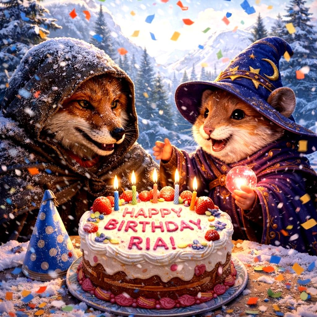 Happy Birthday, Ria 🐹🎂🦊