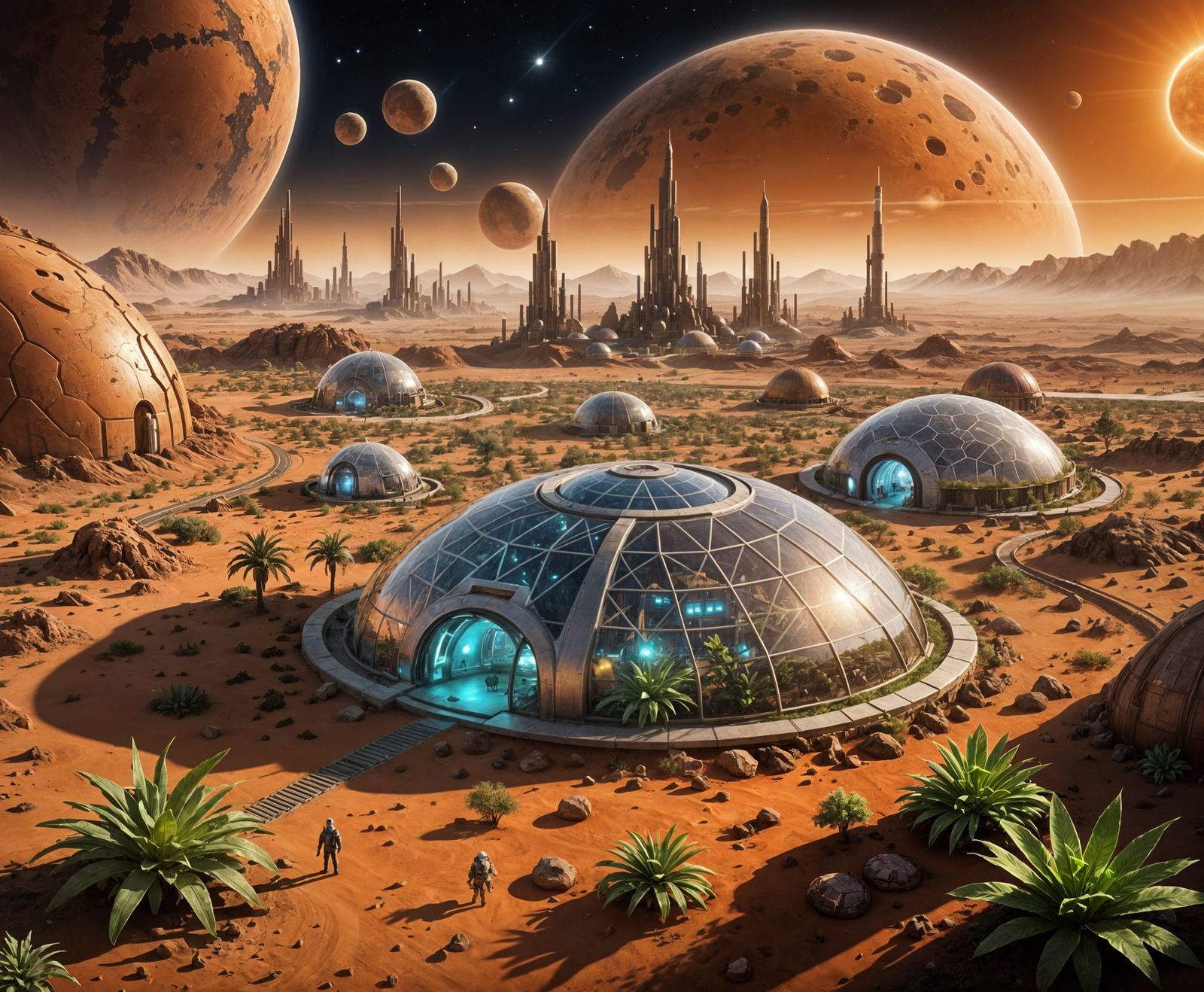 Imagine a world where humans have settled on the red planet, building cities beneath domes and growing ...  by @Pinto