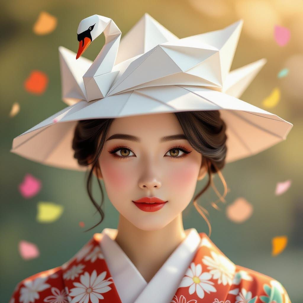 Origami swan hat...  by @Gerber