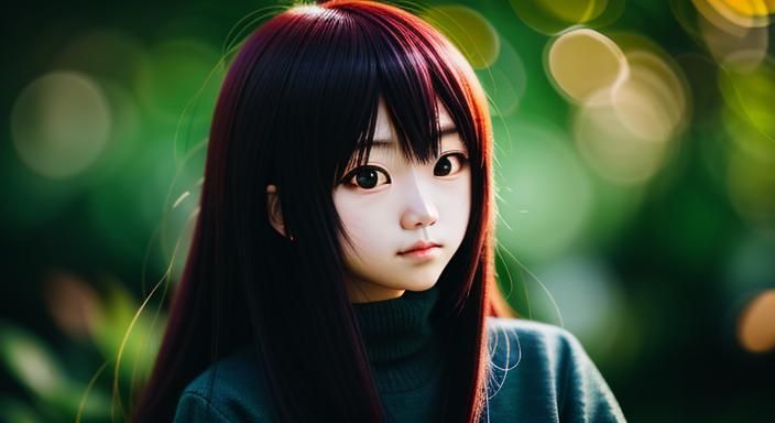 Anime, 

vegetation ,

Professional photography, bokeh, natu...