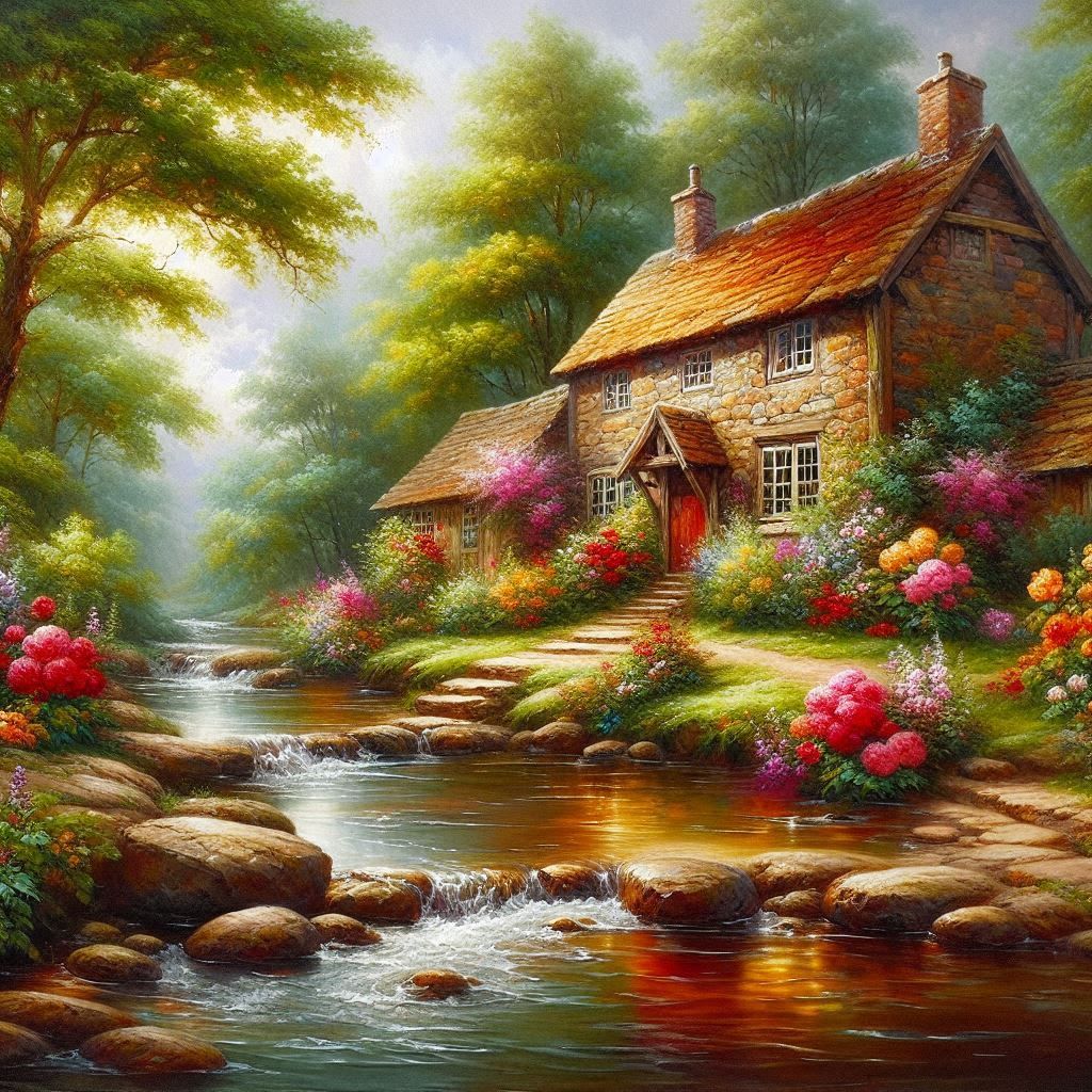 By the Bubbling Brook, I Dream and Wander Freely  by @Uwork
