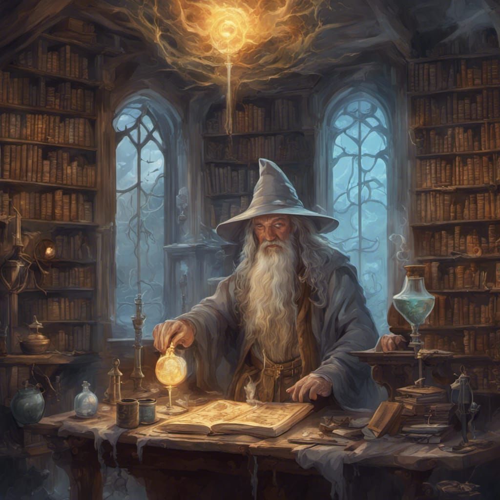 The studious wizard - AI Generated Artwork - NightCafe Creator