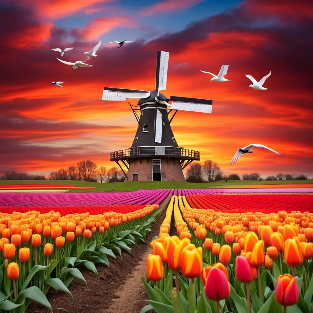 Holland Tulip Sunset  by @Znarf