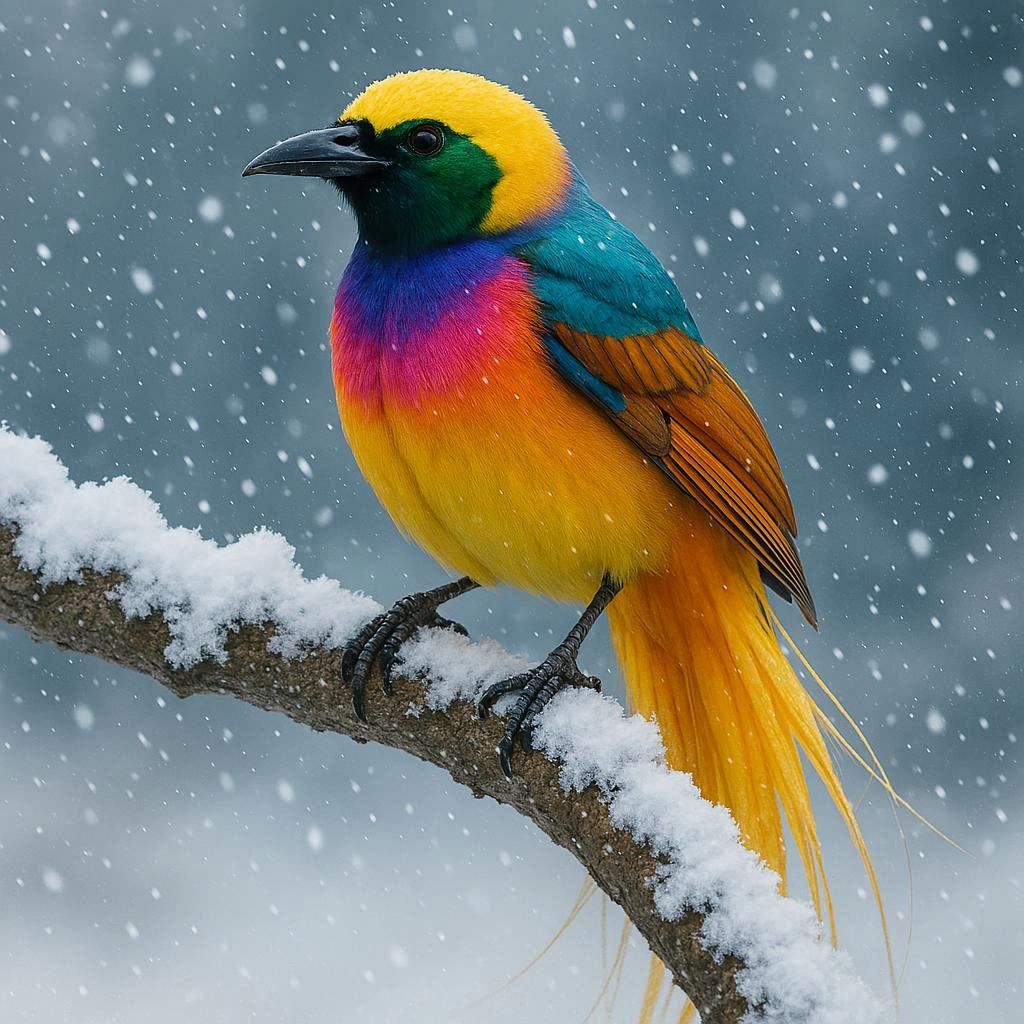 Freezing Bird of Paradise