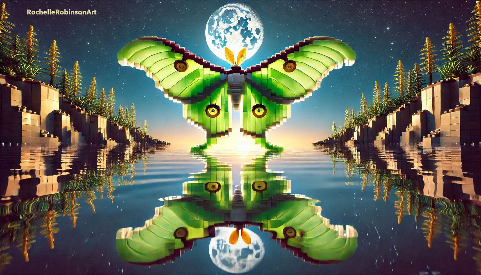 Luna Moth - Lego Art