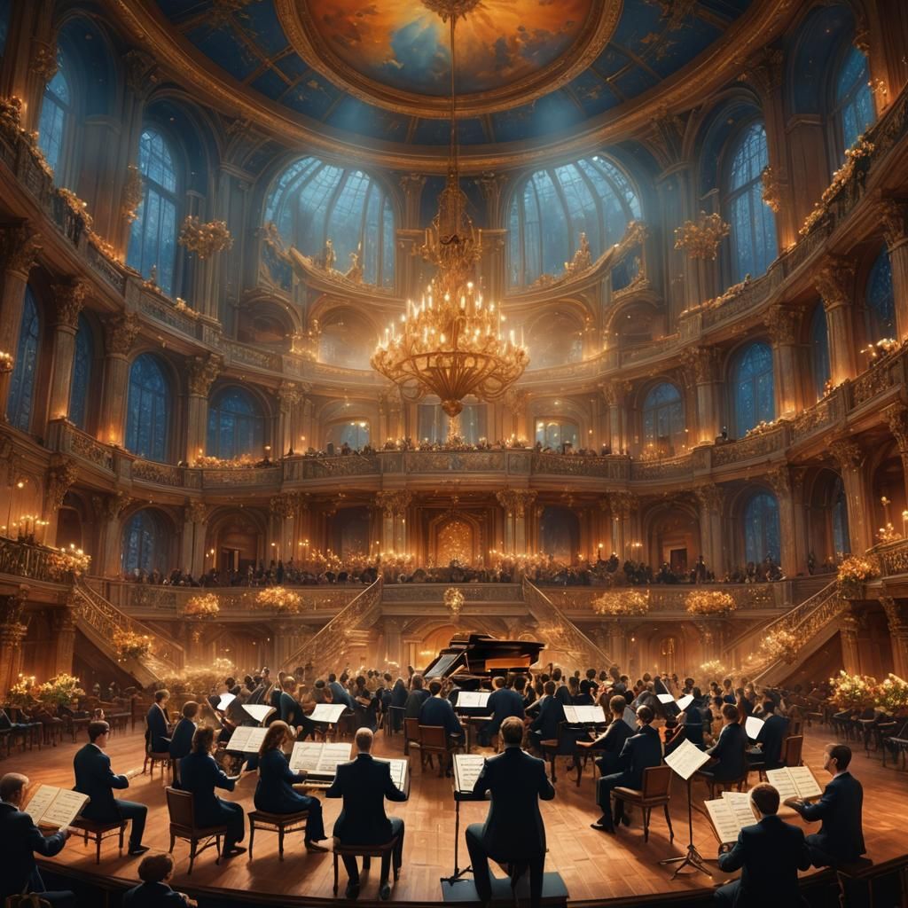 Ornate Hall Piano in Fantasy Style