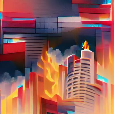Cityscape fire