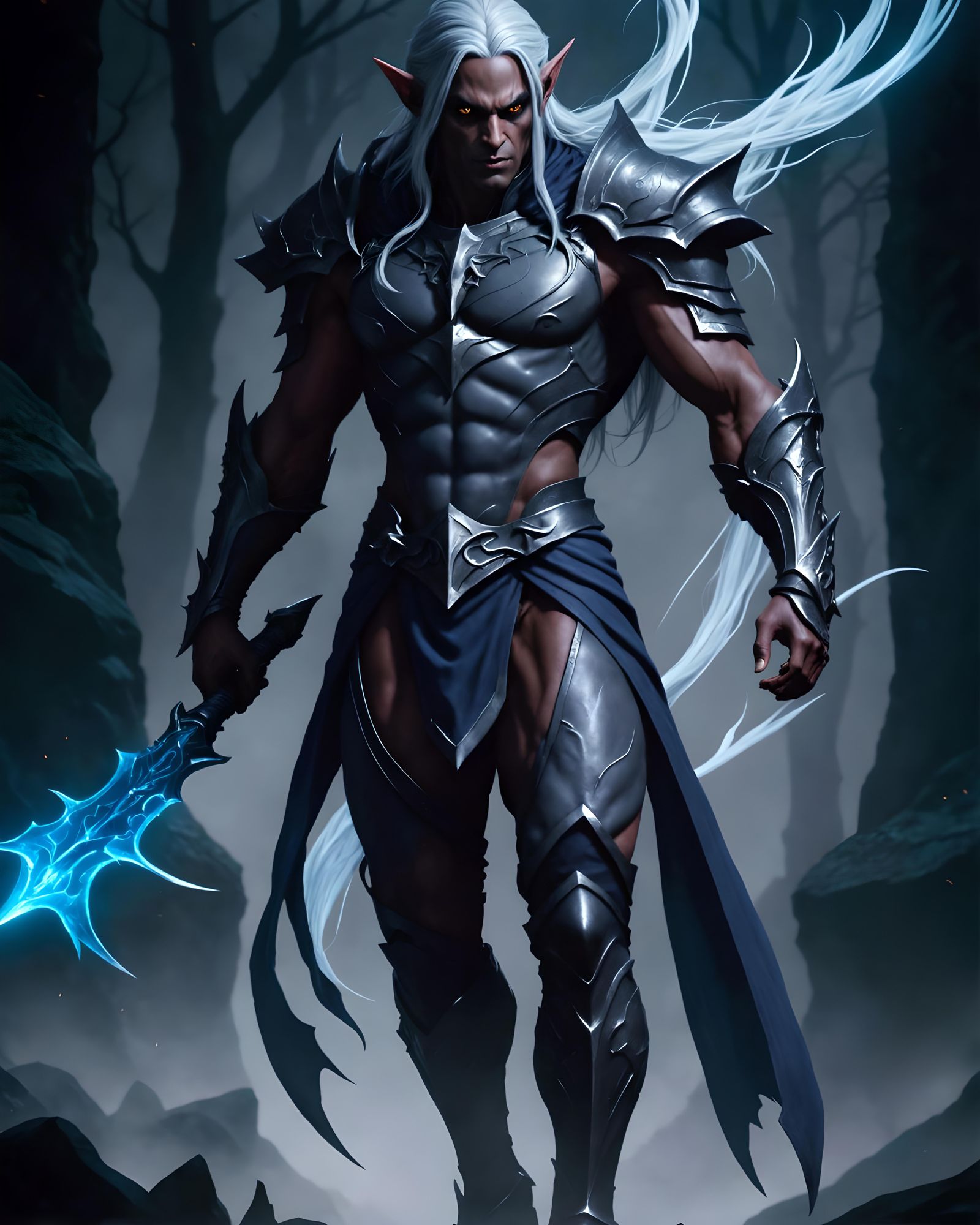 Improve resolution for an illustration of a dark elf