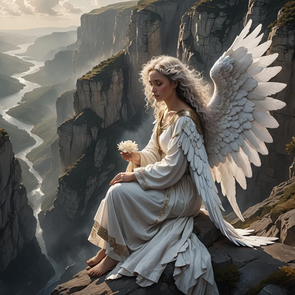 Angel on the cliff