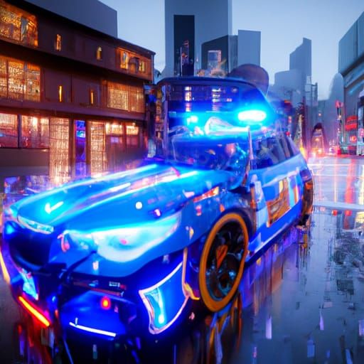 a cat police officer, cute, driving a police car - AI Generated Artwork -  NightCafe Creator