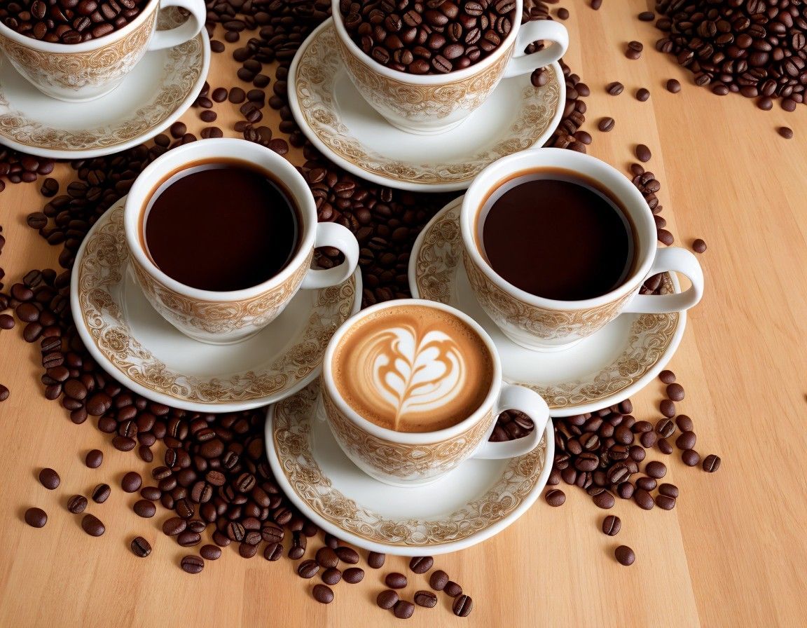 Elegant Coffee Cups and Cozy Atmosphere