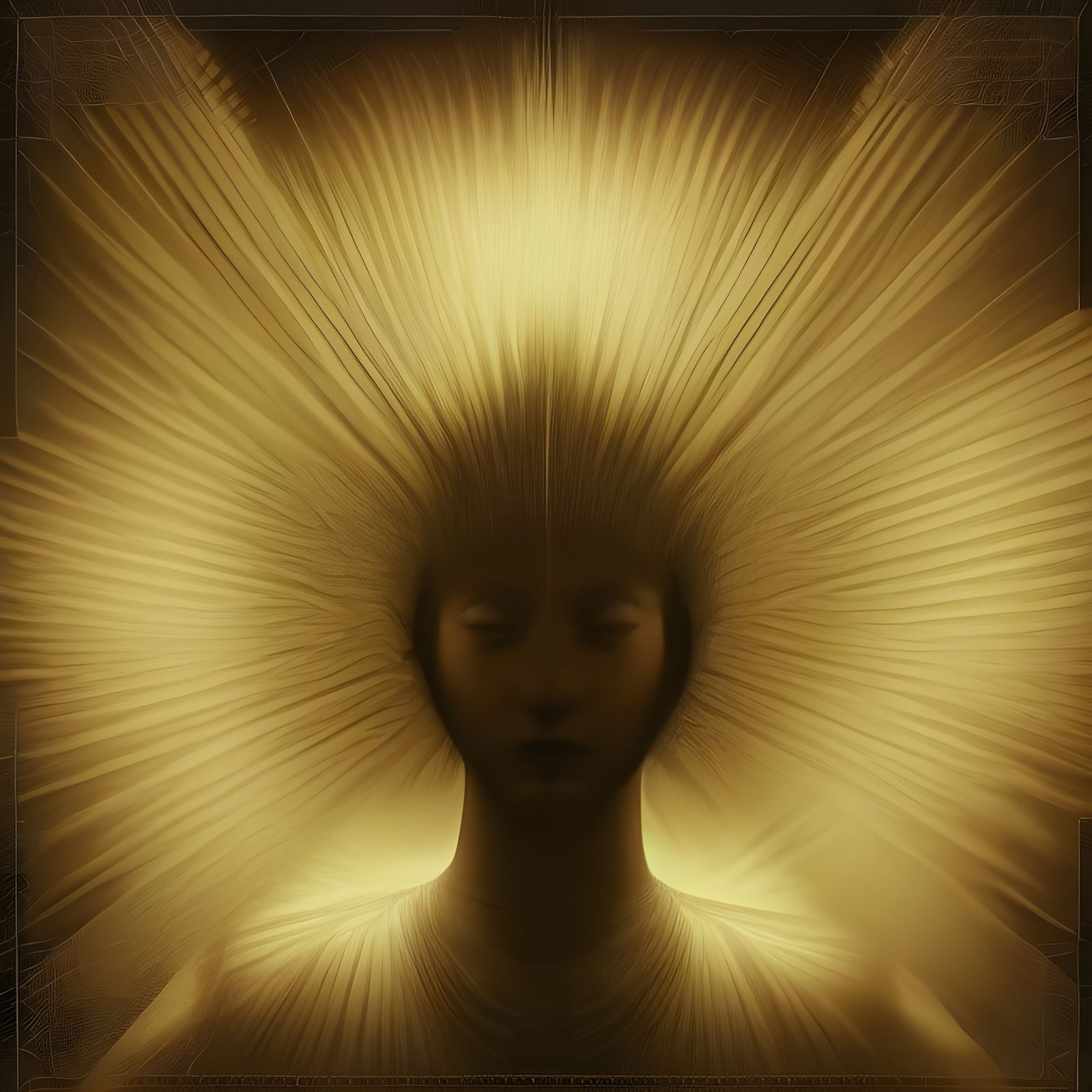 Illuminated Angel with Geometric Fractals in Digital Art