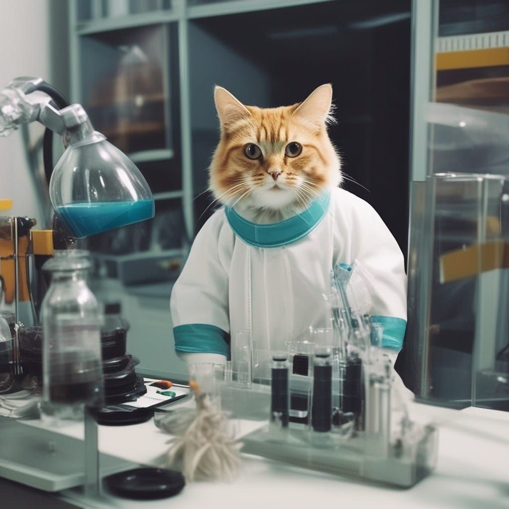 Feline scientist AI Generated Artwork NightCafe Creator