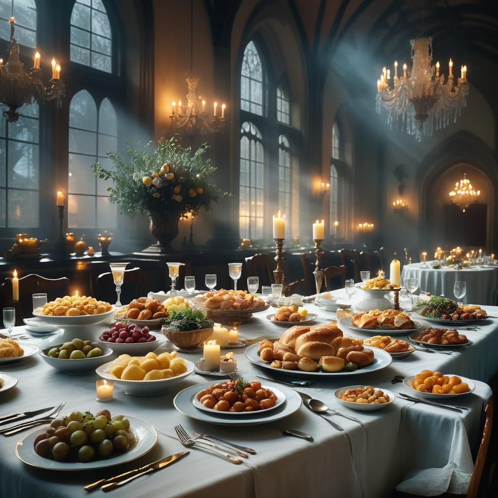 Moonlit Feast: Still Life Photography in Grand Hall