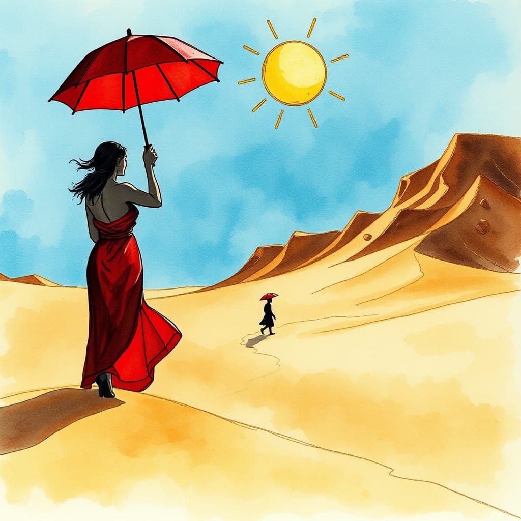 Red Umbrellas