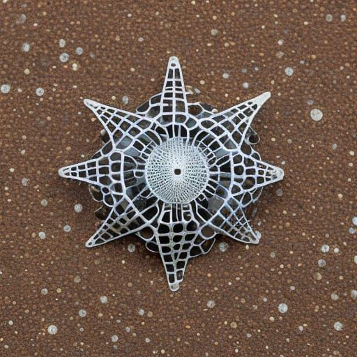 unique solo perfect centered RADIOLARIA, FOSSILIZED SKELETON - AI ...