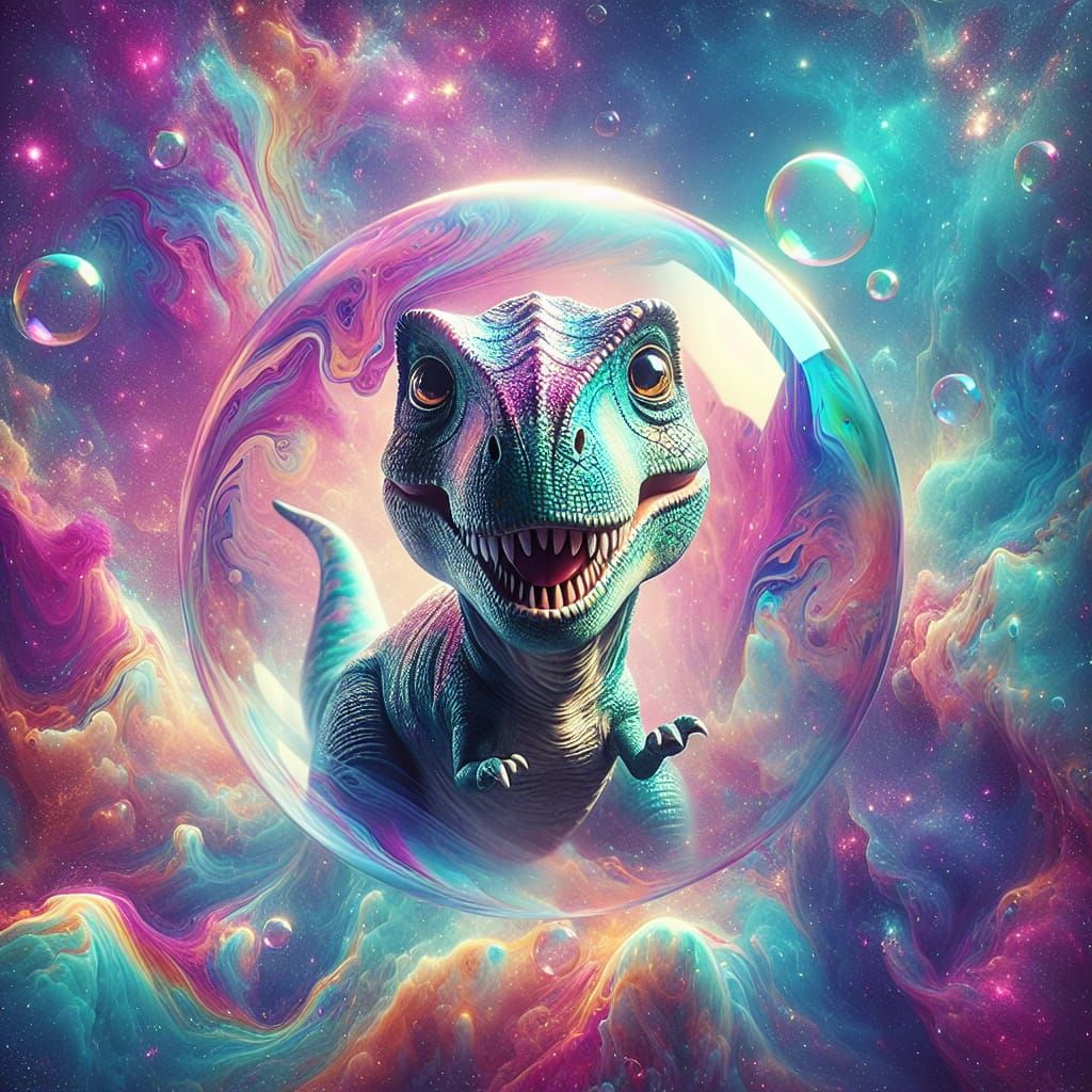 Cute little T-rex dreamy style. 🦖