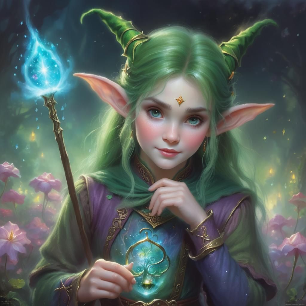 Kalyx Sparkwillow, elf magic user