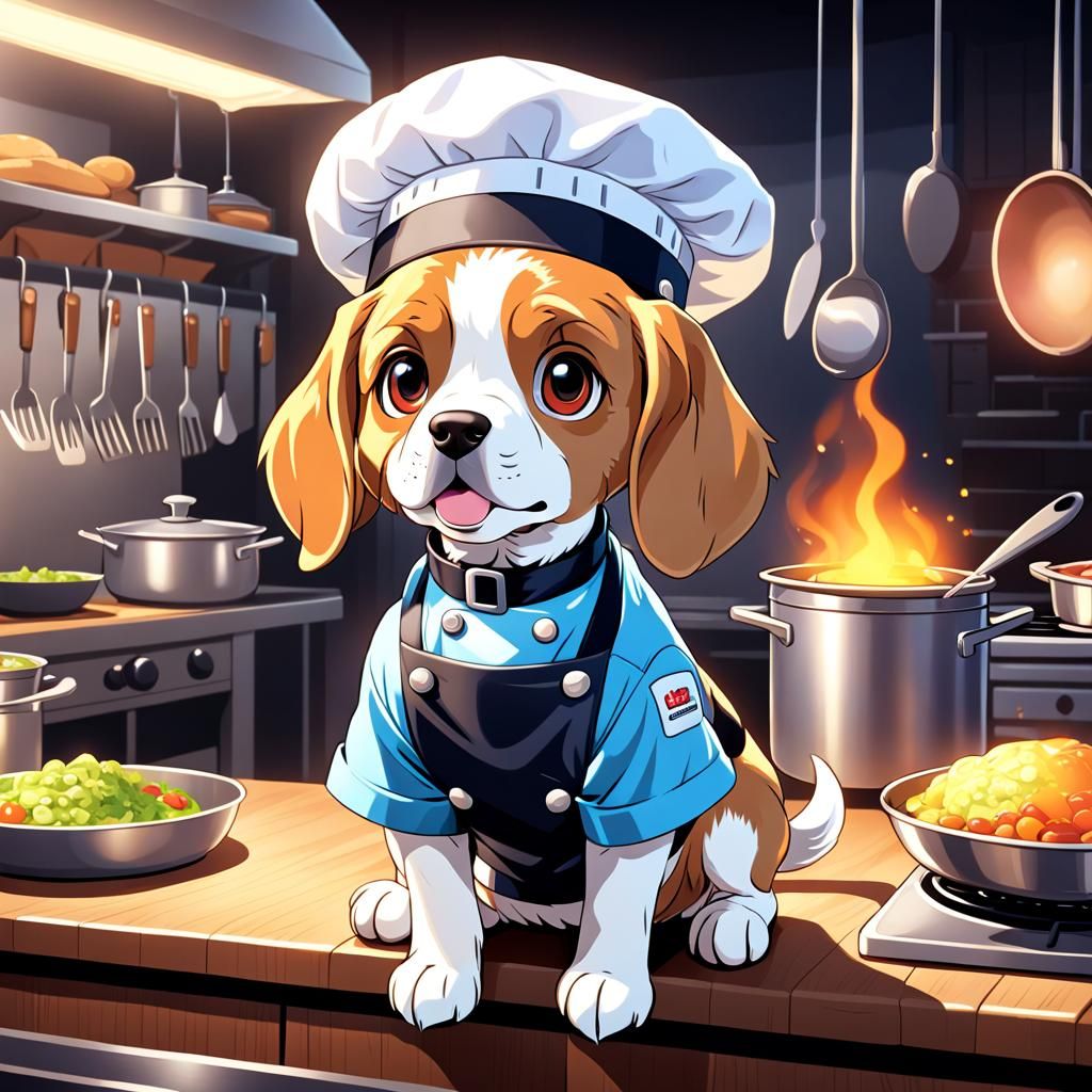 Chef Beagle🐶🍲 - AI Generated Artwork - NightCafe Creator