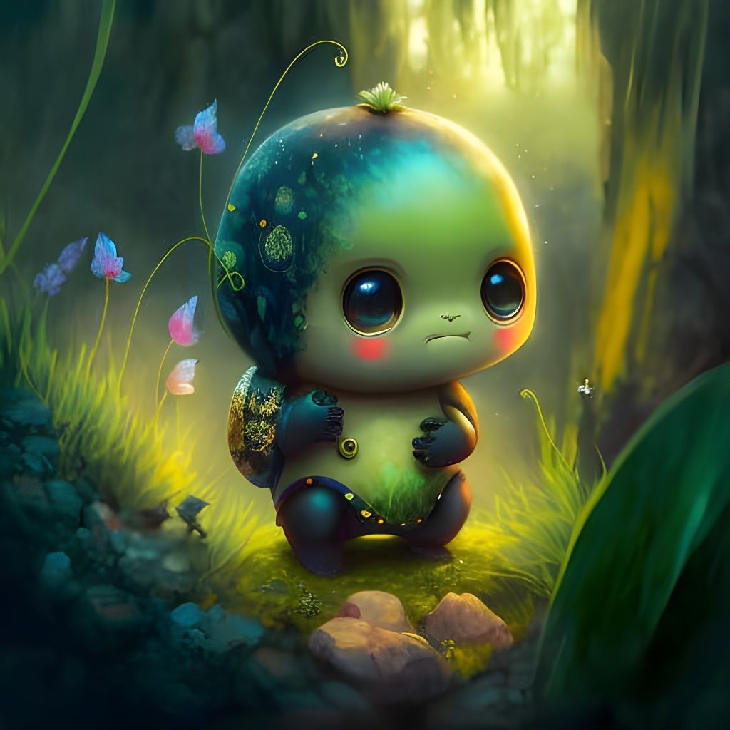 Cute grass grub monster false