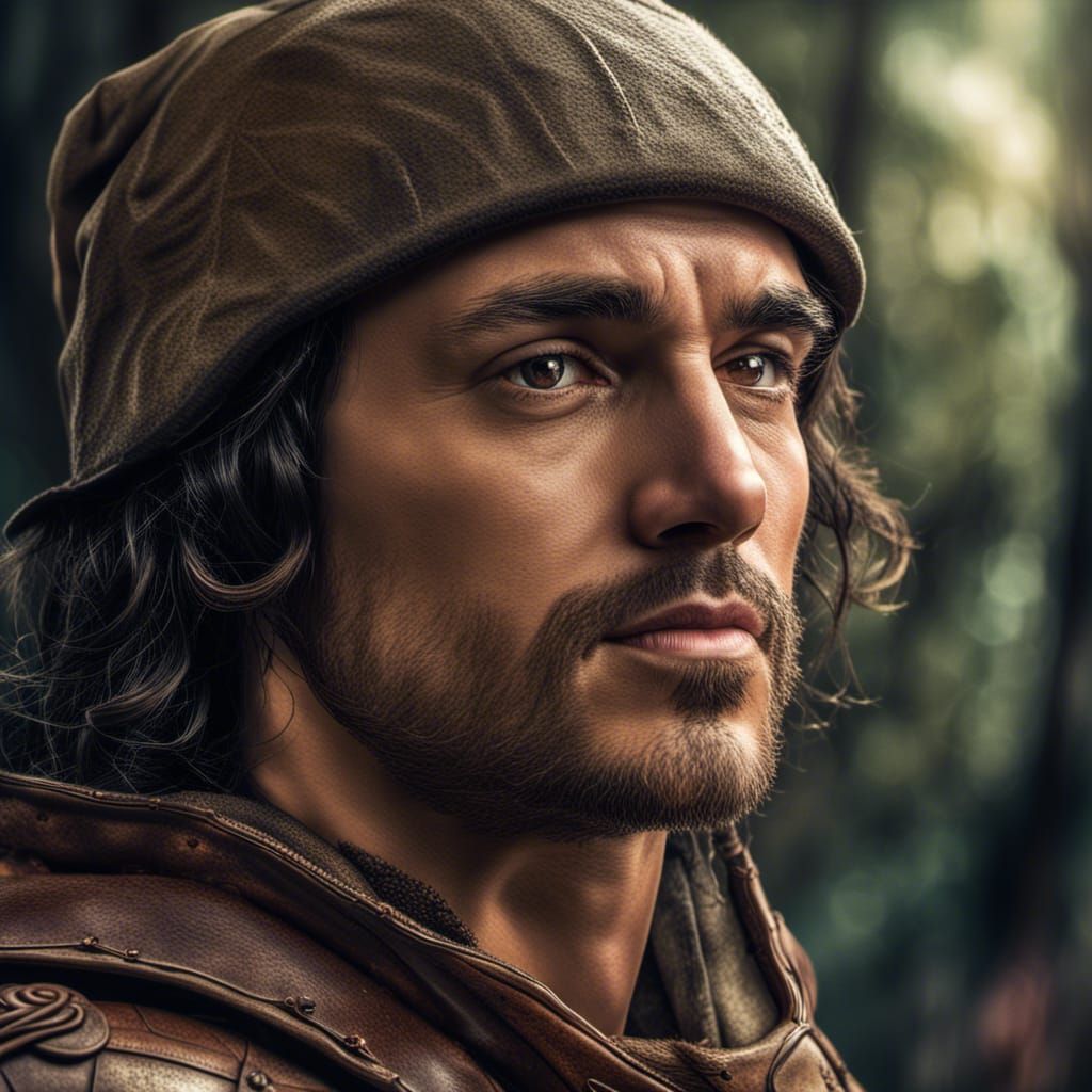 a portrait of robinhood with great resolution and photoreali...