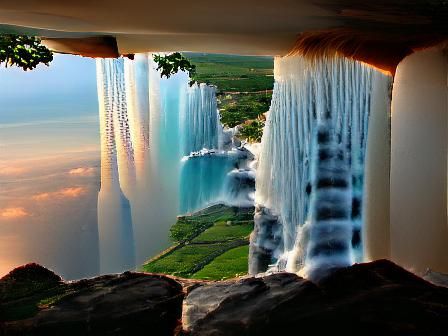 Waterfalls over the horizon