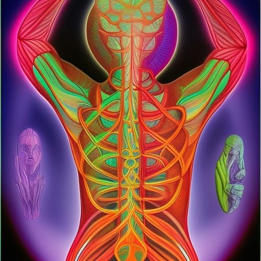 Body and Life, by Alex grey, equilibrium, transparent skin, ...