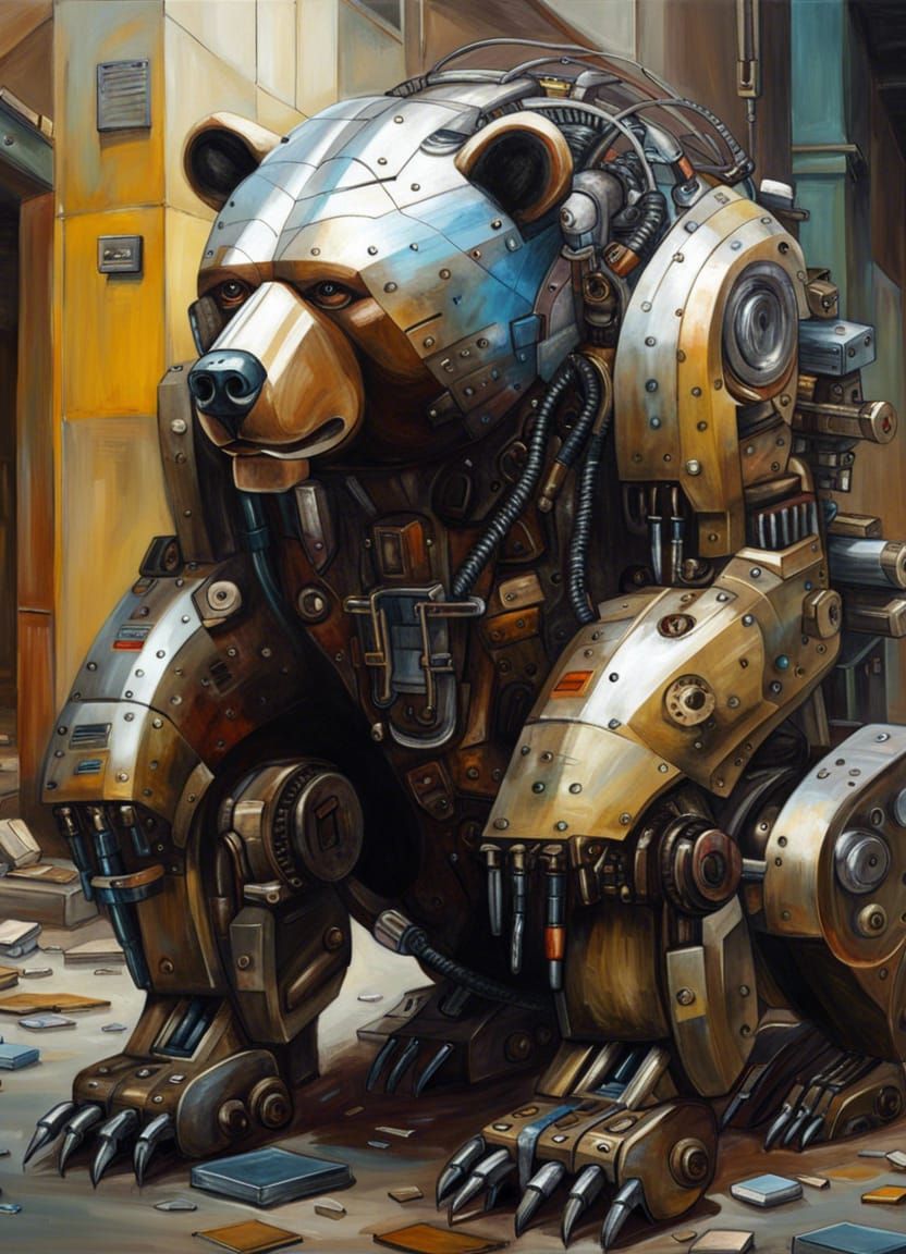 Robo bear. - AI Generated Artwork - NightCafe Creator