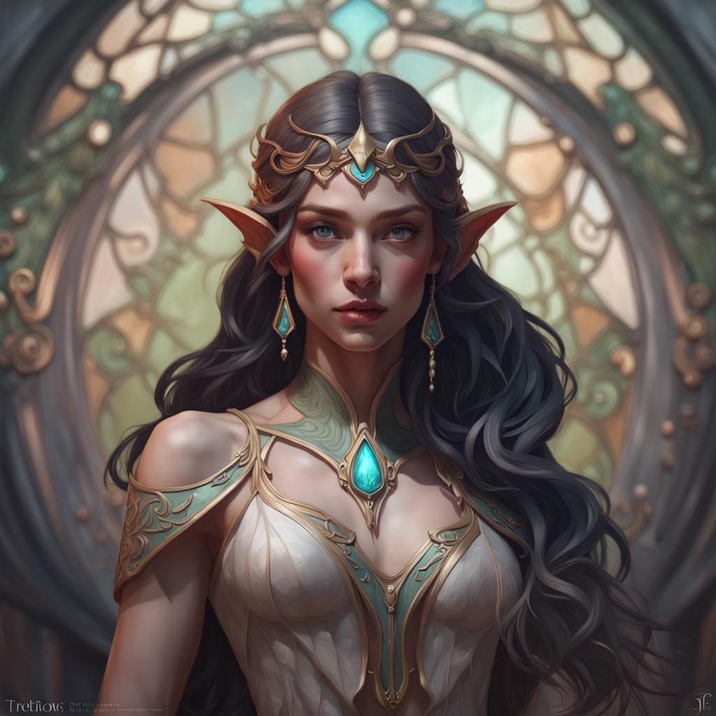 Elf Portraits art nouveau head and shoulders portrait, 8k resolution concept art portrait by Greg Rutkowski, ...  by @yavana