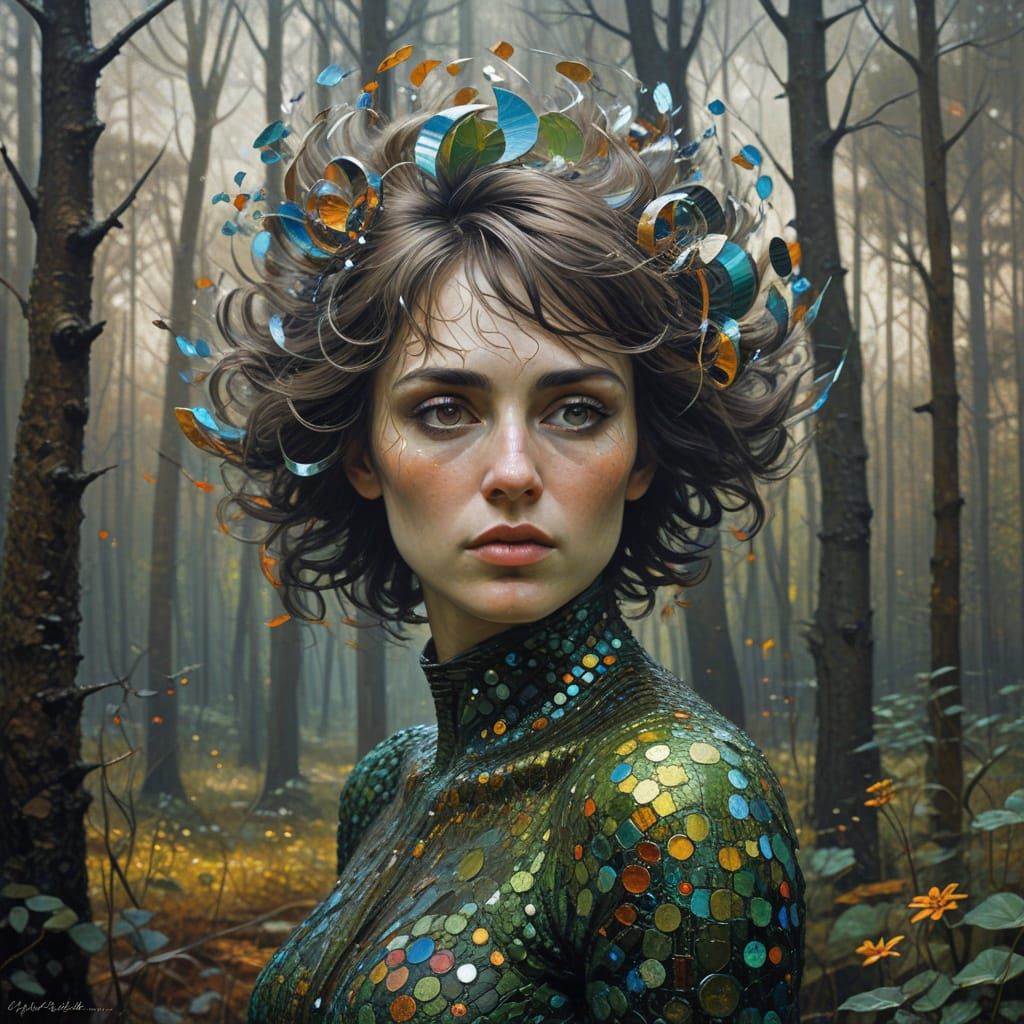 Vibrant Spring Forest Creature in Post-Impressionist Style