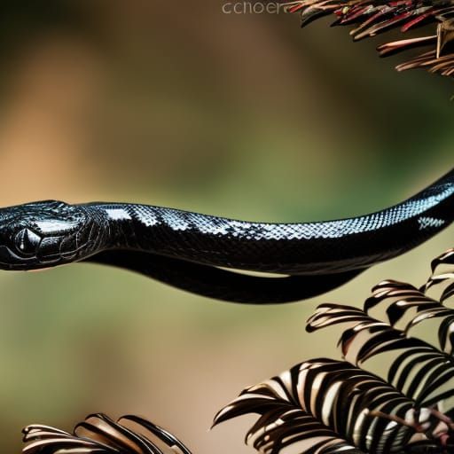 Beautiful pure black snake - AI Generated Artwork - NightCafe Creator