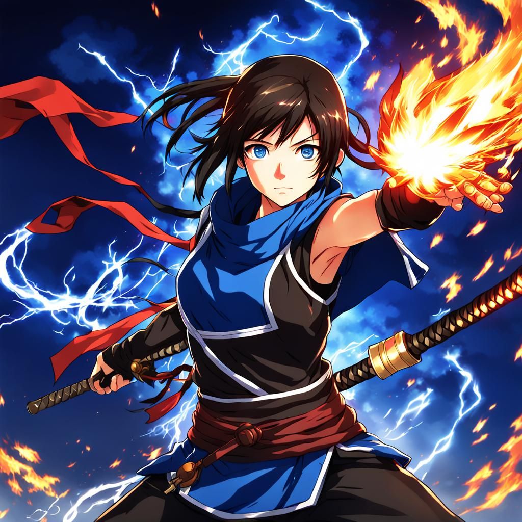 Anime, beautiful and strong woman