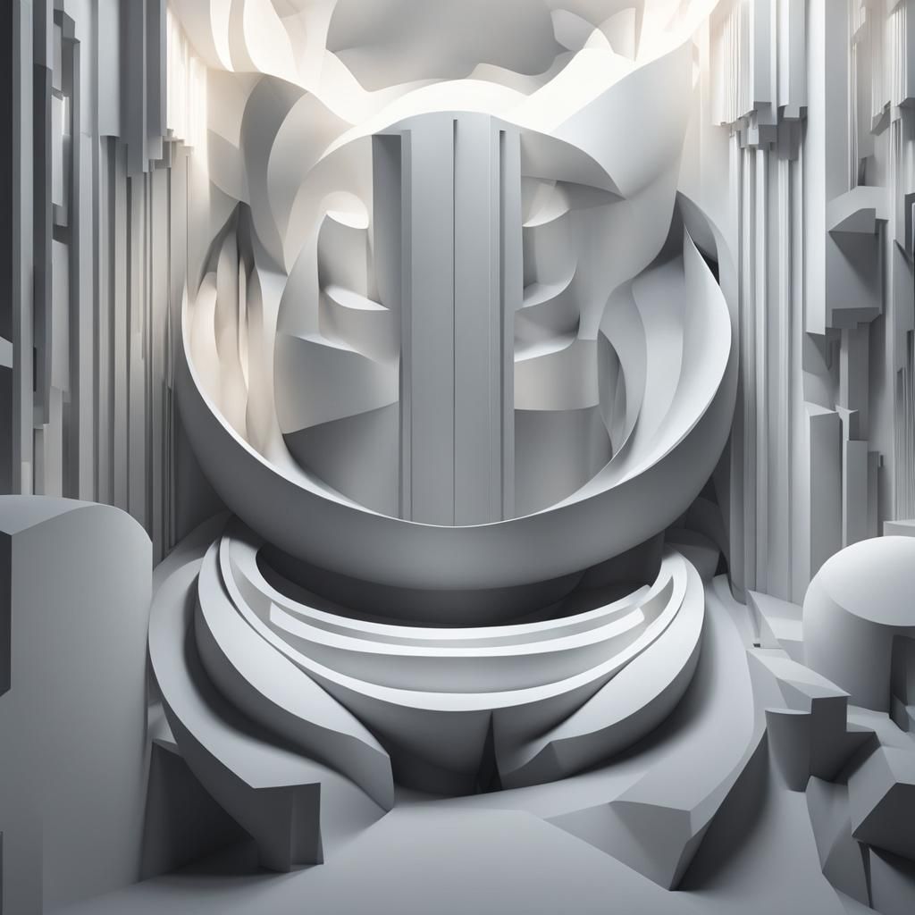 Minimalist Digital Art of a Quiet Person