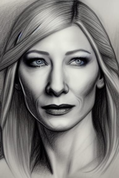 Pencil Sketch Of Cate Blanchetts Galadriel Ai Generated Artwork Nightcafe Creator 8589