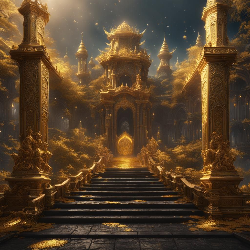 "gold" detailed matte painting, deep color, fantastical, int...