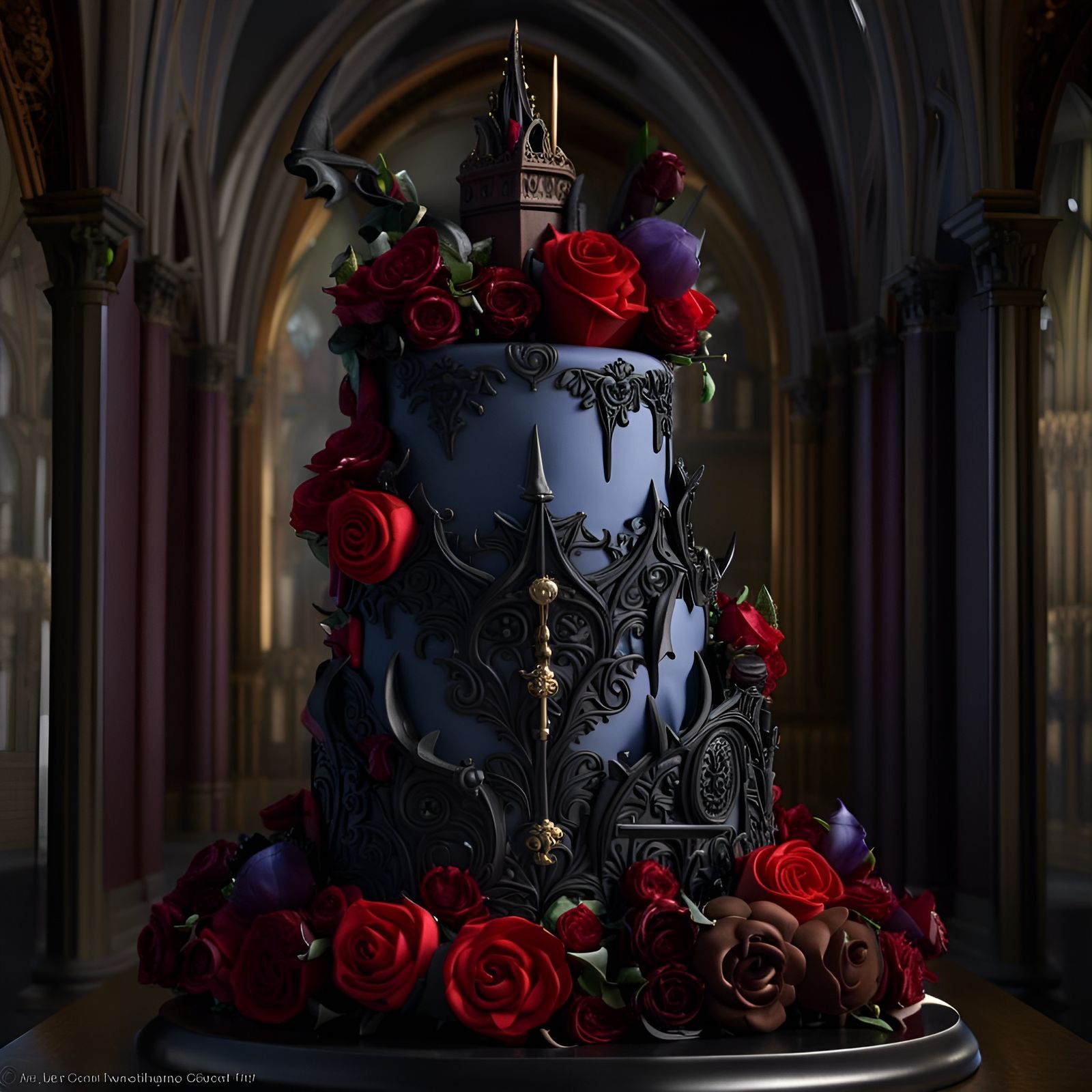 A magical gothic wedding-cake  by @Flemming