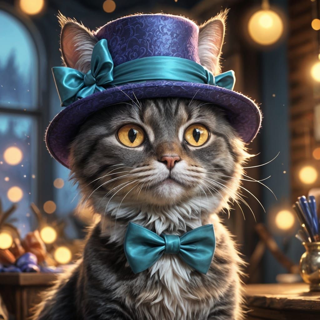 AI Interpretation of Purple Cat Emoji Prompt