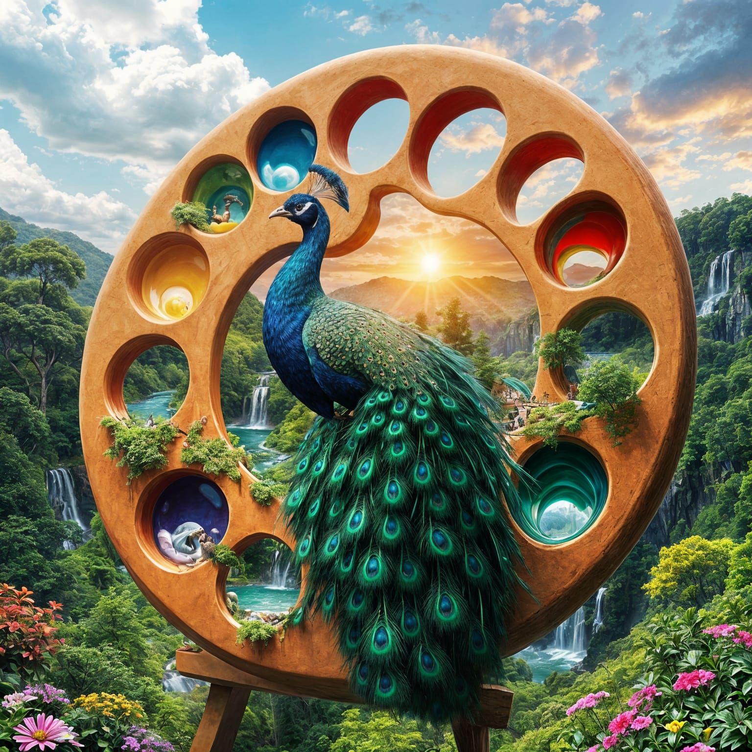 Peacock: Nature's Palette of Vibrant Art  by @IRP