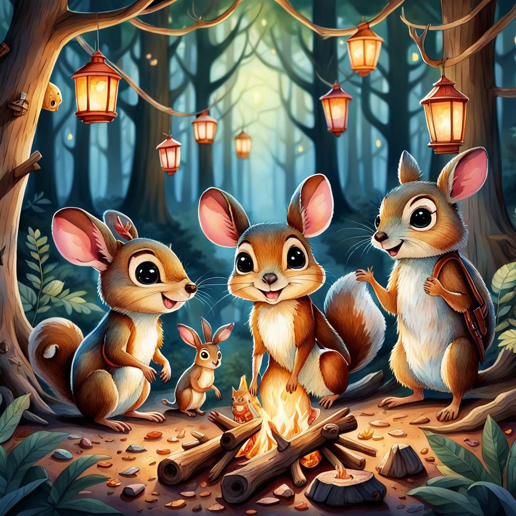 A whimsical watercolor illustration depicts a charming chatt...