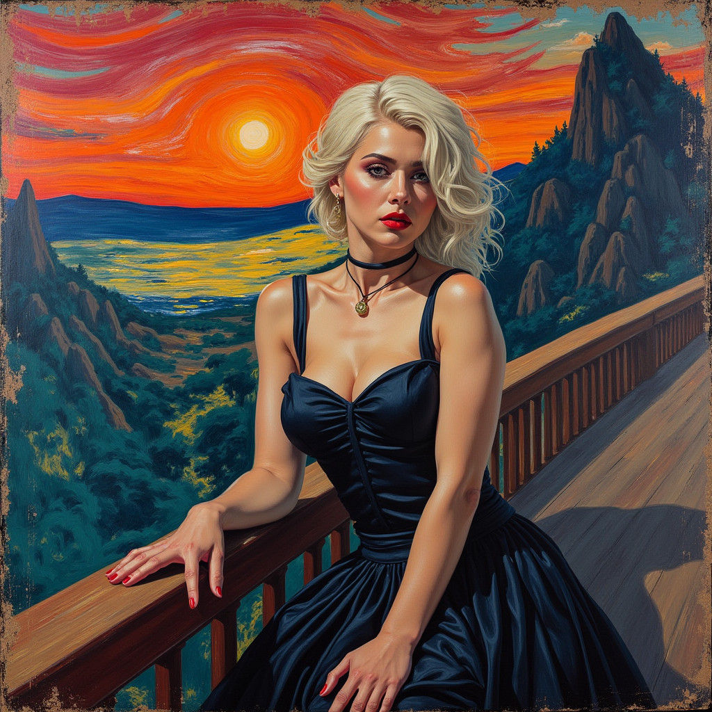 Lady Gaga Portrait in Expressionist Fantasy Art Style
